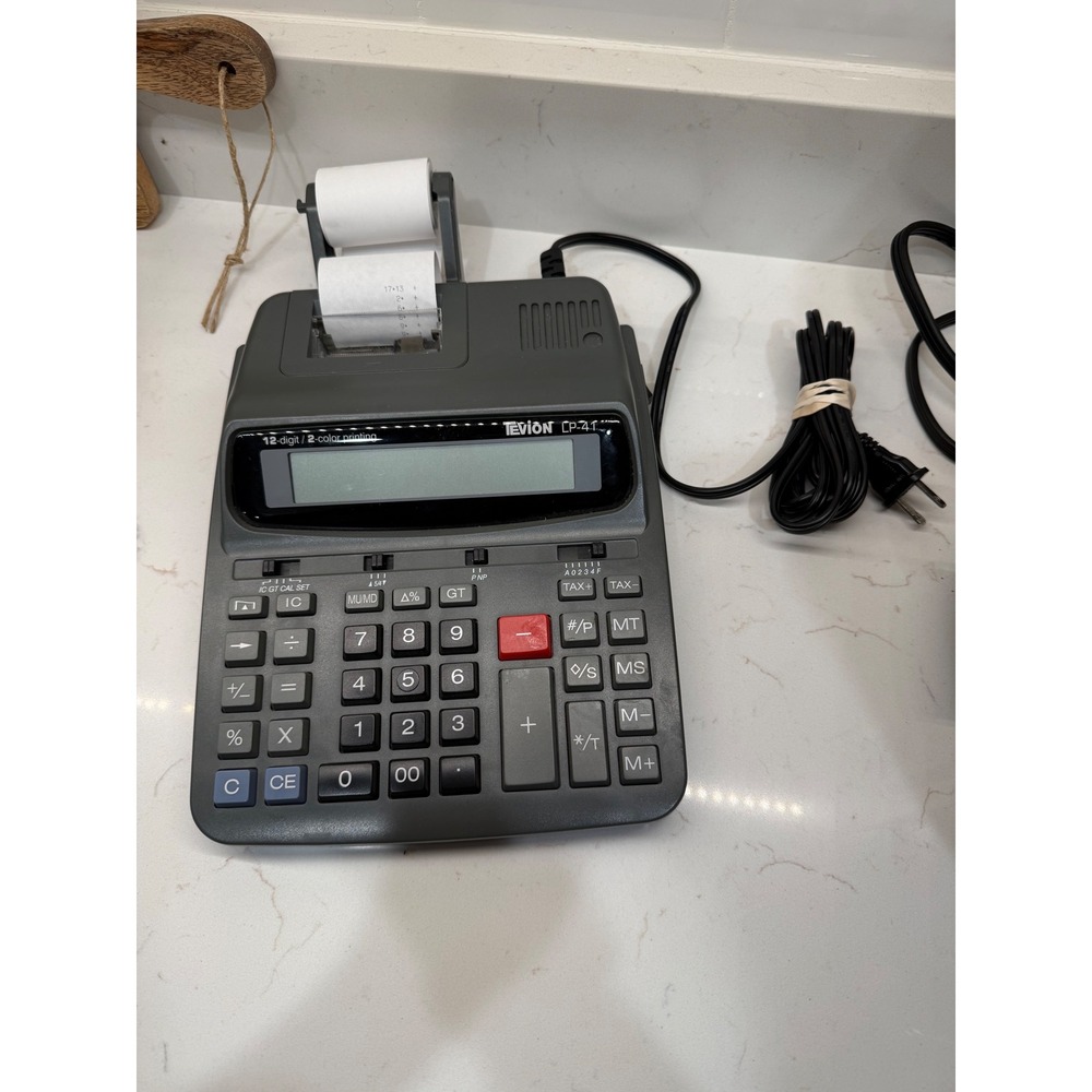 Vintage Tevion LP-41 12 Digit 2-Color Printing Calculator - Picture 2 of 7